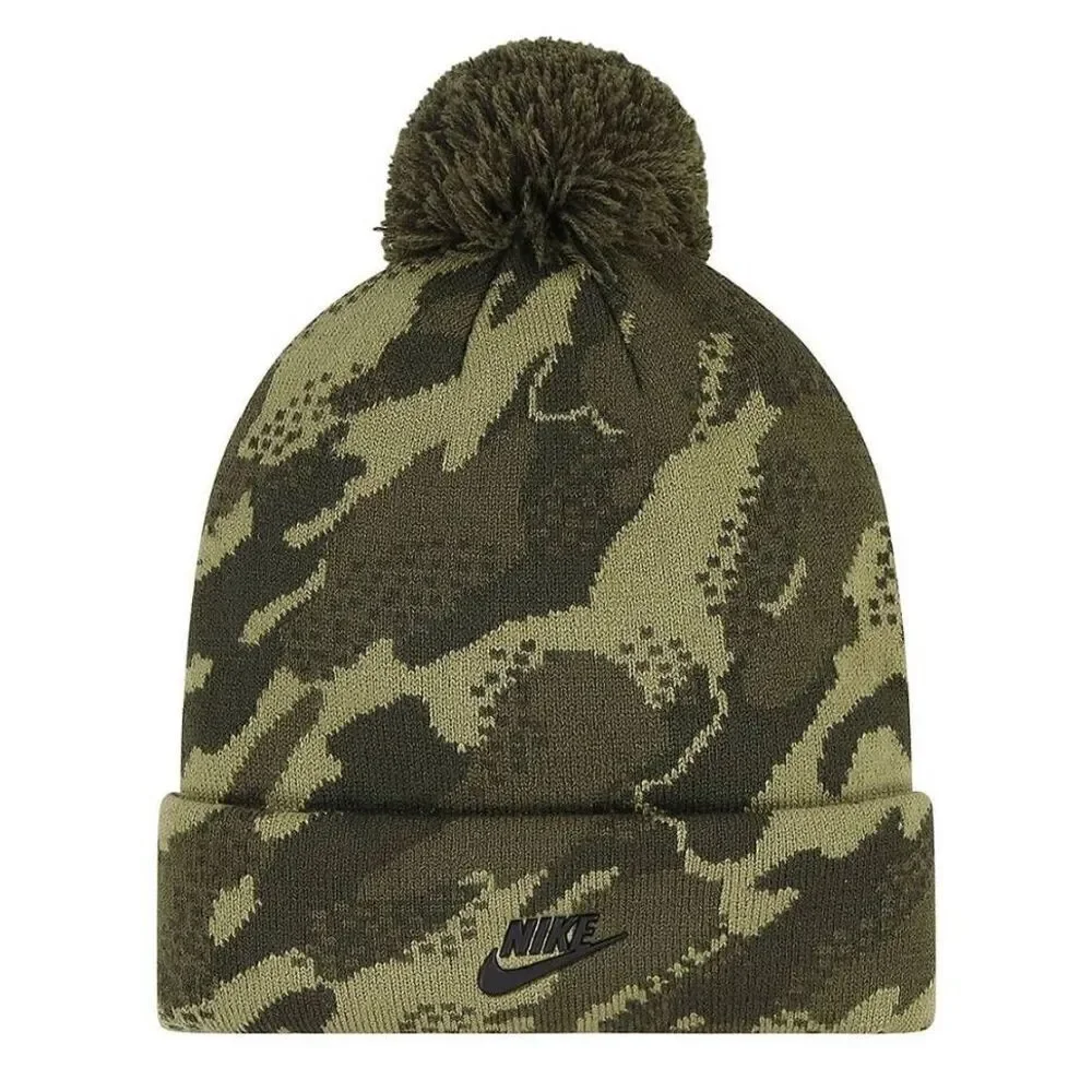 Nike Boys Camo Pom Beanie and Hat Set -E